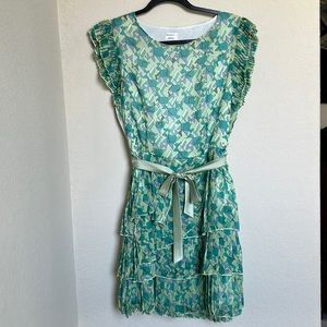 Mini Green Ruffle Dress